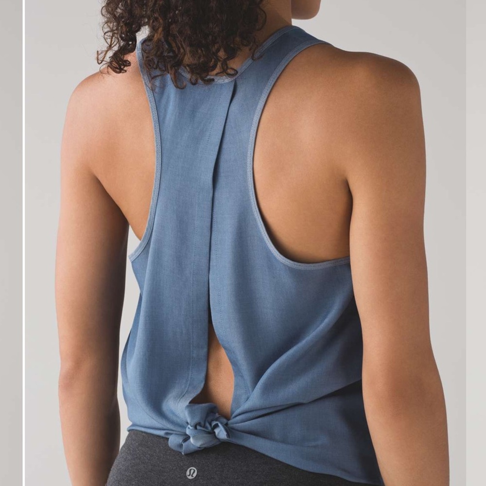 Lululemon All Tied Up Tank Top White Size 8 open back athletic top